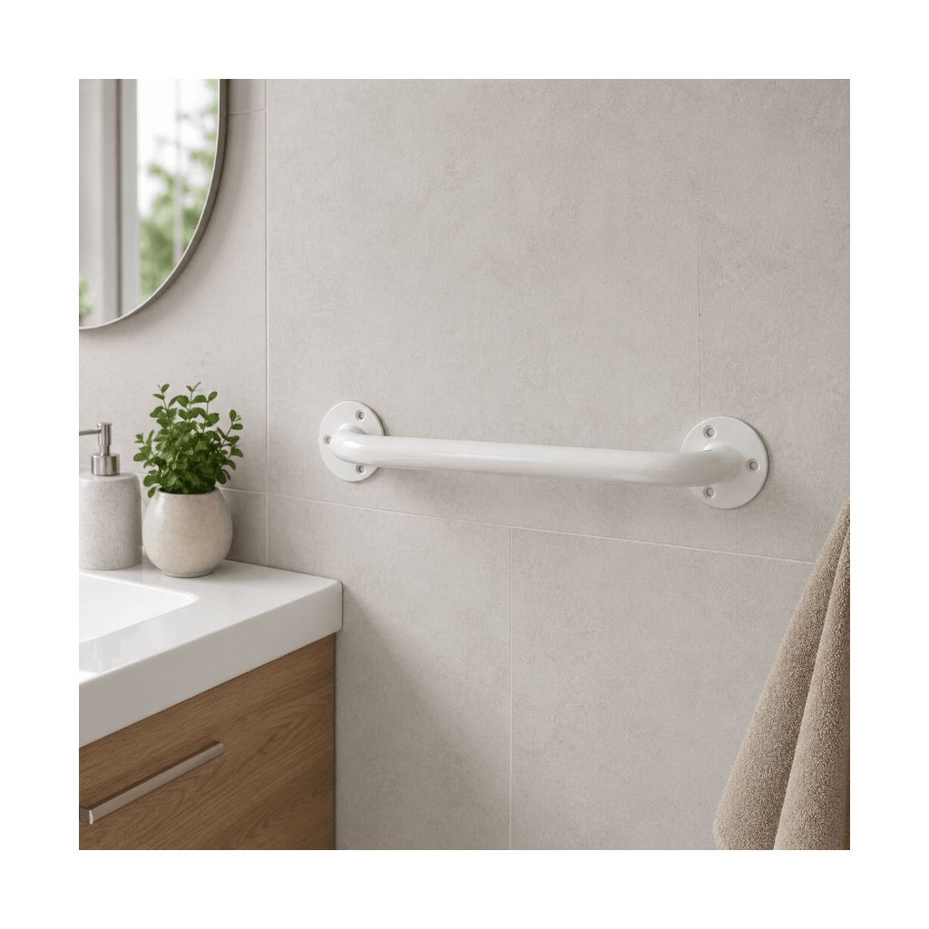 Støttegreb hvid/stål - 80 cm
