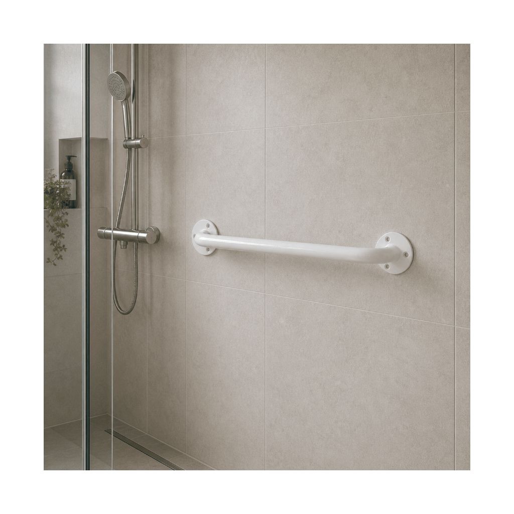 Støttegreb hvid/stål - 60 cm